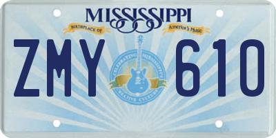 MS license plate ZMY610