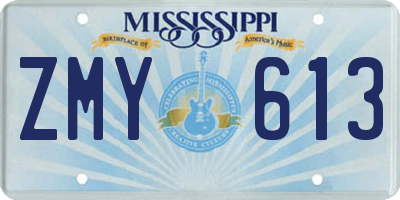 MS license plate ZMY613