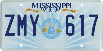 MS license plate ZMY617