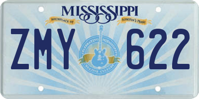 MS license plate ZMY622