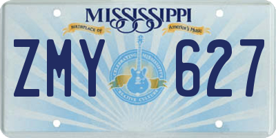 MS license plate ZMY627
