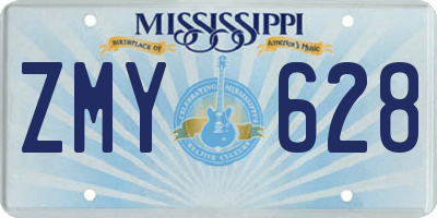 MS license plate ZMY628
