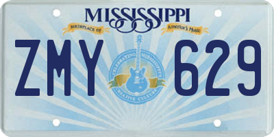 MS license plate ZMY629