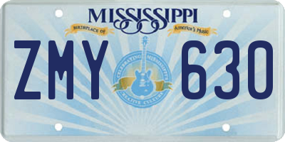MS license plate ZMY630