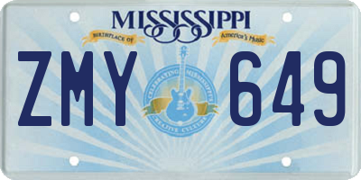 MS license plate ZMY649