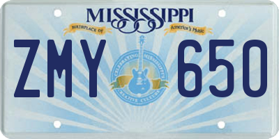 MS license plate ZMY650