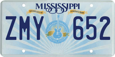 MS license plate ZMY652