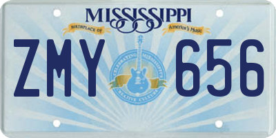 MS license plate ZMY656