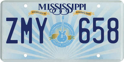 MS license plate ZMY658