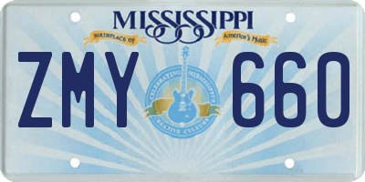 MS license plate ZMY660