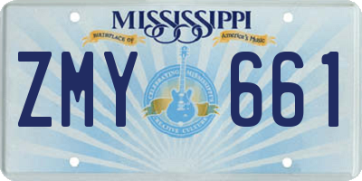 MS license plate ZMY661