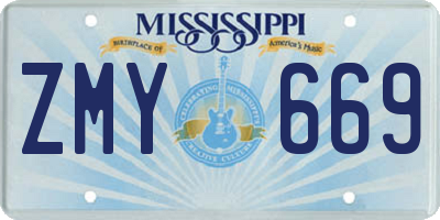 MS license plate ZMY669