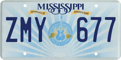 MS license plate ZMY677