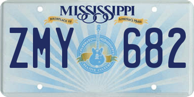 MS license plate ZMY682