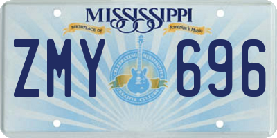 MS license plate ZMY696