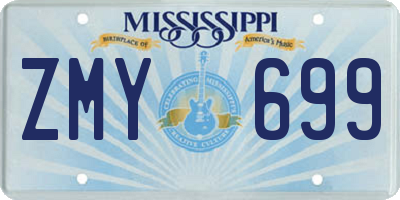 MS license plate ZMY699