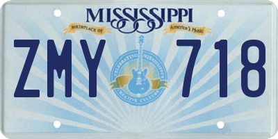 MS license plate ZMY718