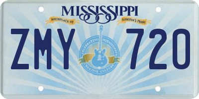 MS license plate ZMY720