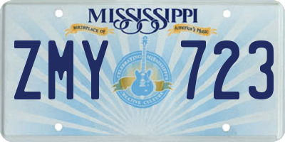 MS license plate ZMY723