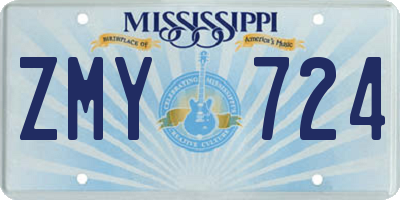 MS license plate ZMY724