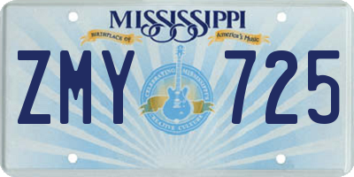 MS license plate ZMY725