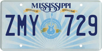 MS license plate ZMY729