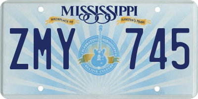 MS license plate ZMY745