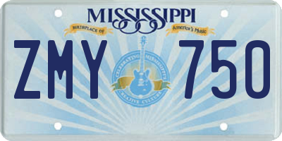 MS license plate ZMY750