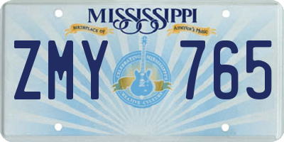 MS license plate ZMY765