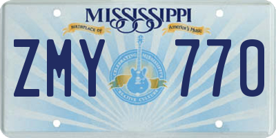 MS license plate ZMY770