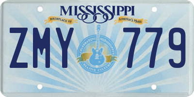 MS license plate ZMY779