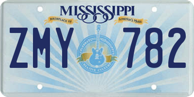 MS license plate ZMY782