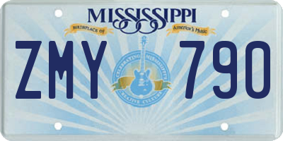 MS license plate ZMY790