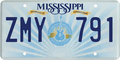 MS license plate ZMY791