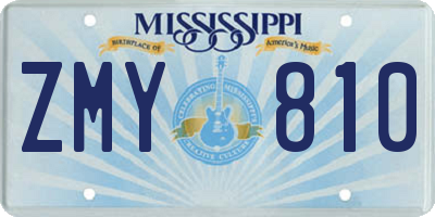 MS license plate ZMY810