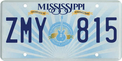 MS license plate ZMY815