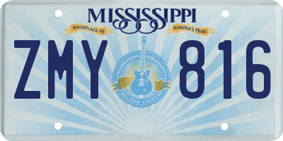 MS license plate ZMY816