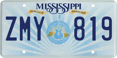 MS license plate ZMY819