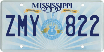 MS license plate ZMY822