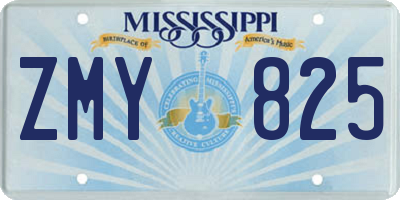 MS license plate ZMY825