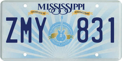 MS license plate ZMY831