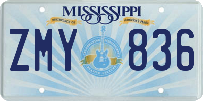 MS license plate ZMY836