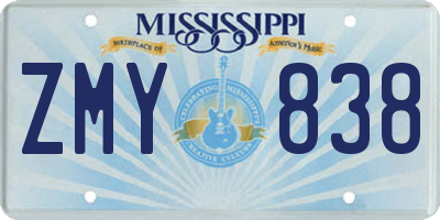 MS license plate ZMY838