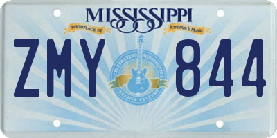 MS license plate ZMY844