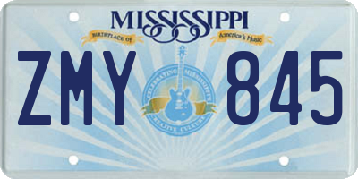 MS license plate ZMY845