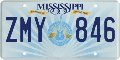 MS license plate ZMY846