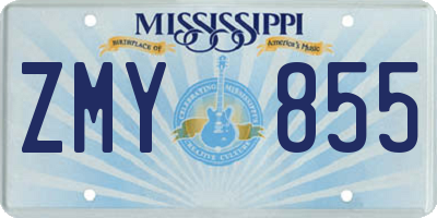 MS license plate ZMY855