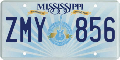 MS license plate ZMY856