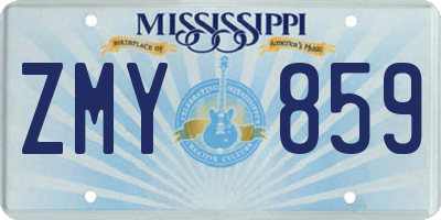 MS license plate ZMY859