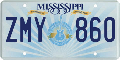 MS license plate ZMY860